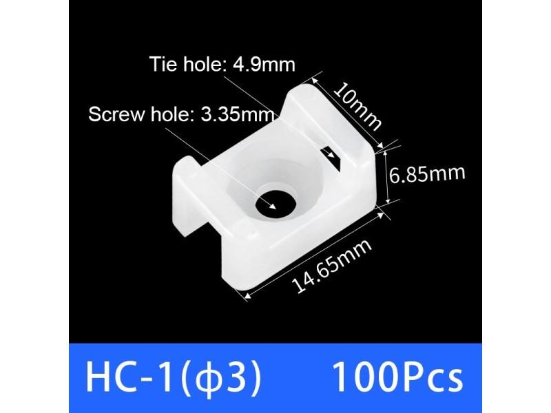 100Pcs Cable Tie Mount Base Wire Holder USB Data Line Winder Carousel 1