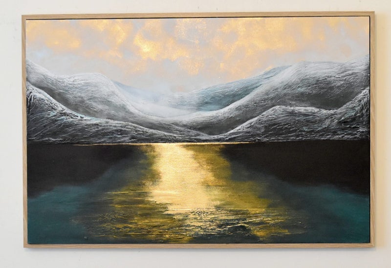 THE SOUTHERN ALPS - GOLD LEAF - FLOATING FRAME - LARGE Carousel 1