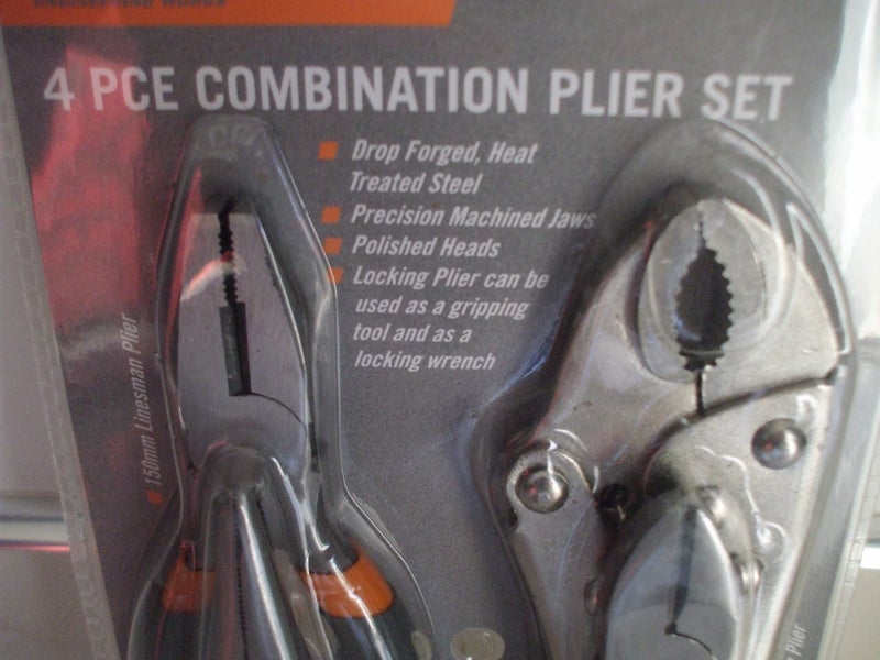 Brand New 4 Pliers Set (Curved Locking, Diagonal. Long Nose &Lineman) have only2 Carousel 2