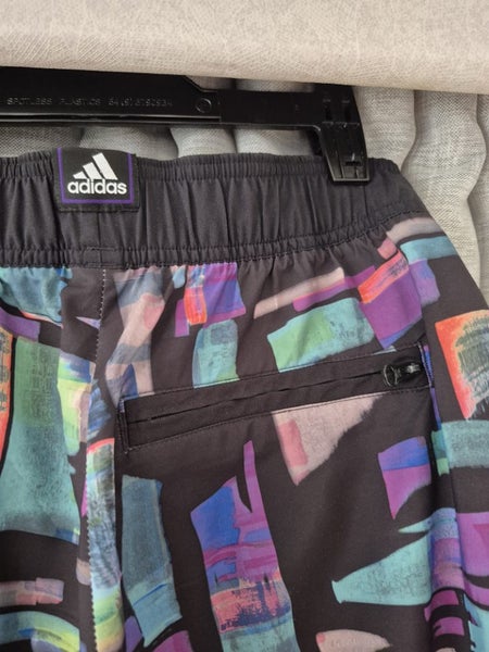 Adidas Colourful Abstract Print Track Pants / Joggers - Size 6-8 Carousel 1