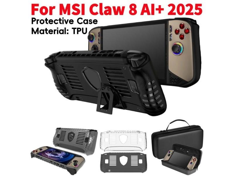 For MSI Claw 8 AI TPU Soft Shockproof Case With Bracket Carousel 2