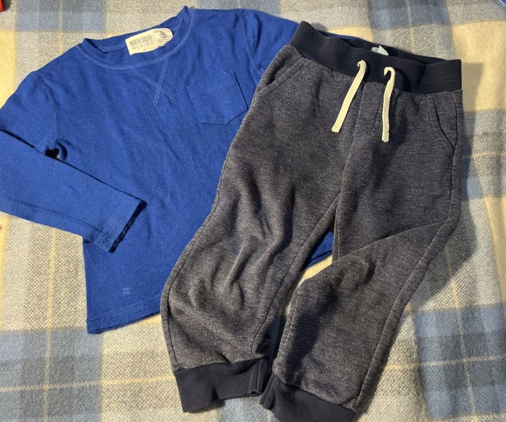 North South MERINO top. Gap track pants. Age 4 Carousel 1