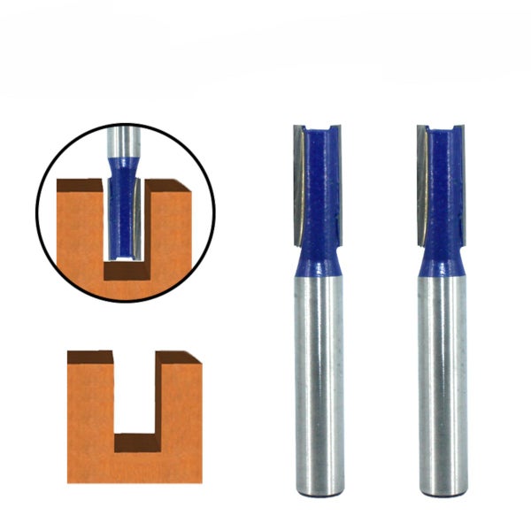 2Pcs 8mm Shank Flush Trim Router Bit Carbide Tip Metric Double - edged CHK44R Carousel 1