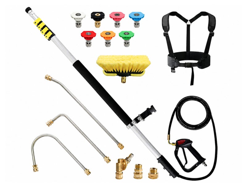 7m Telescoping Wand Pressure Washer Pole with Harness Carousel 1