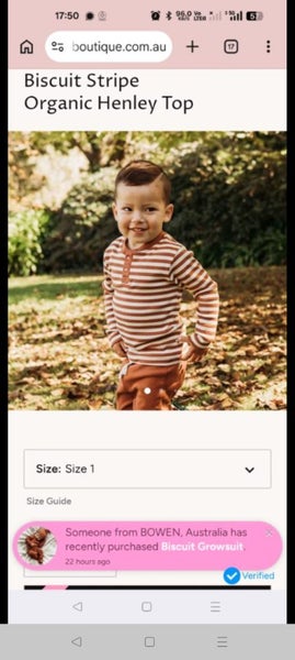 SNUGGLE HUNNY RIB HENLEY BISCUIT STRIPE SIZE 4 Carousel 1