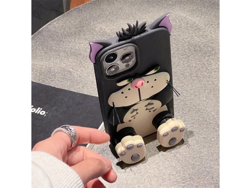 IPhone 11-17 Pro Max Cute 3D Lucifer Cat Case With Bracket Carousel 2