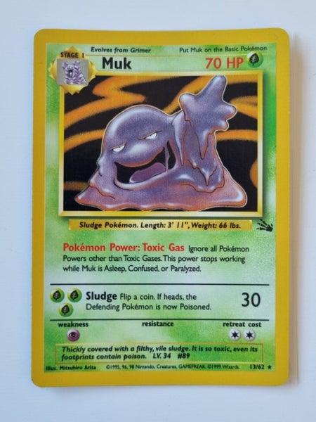 Muk - WoTC Fossil - 13/62 Holo Rare - (MINT) Carousel 1