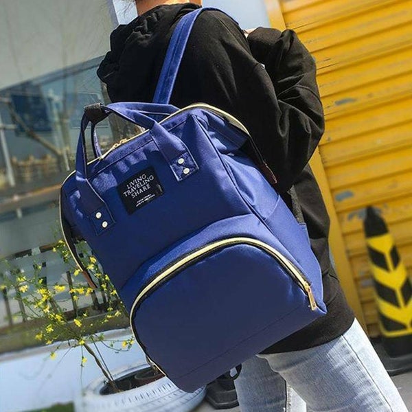Baby Diaper Nappy Changing Mummy Bag Rucksack Hospital Maternity Backpack BLUE Carousel 2