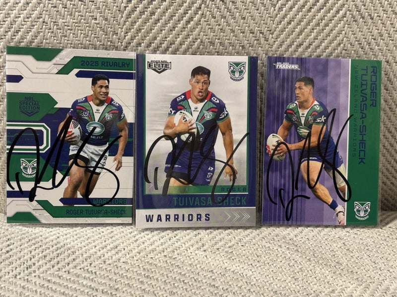 $1 S=R !! **TRIO OF IP SIGNATURES!!!** ROGER TUIVASA-SHECK - NZ WARRIORS Carousel 1