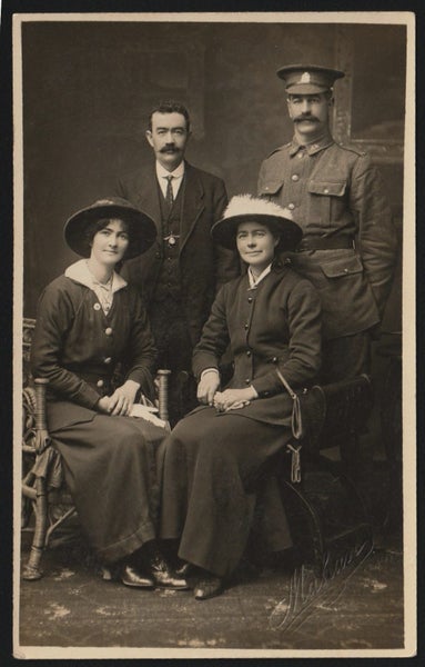 Postcard - WW1 NZ Soldier and family. Timaru. 1916 R/P Carousel 1