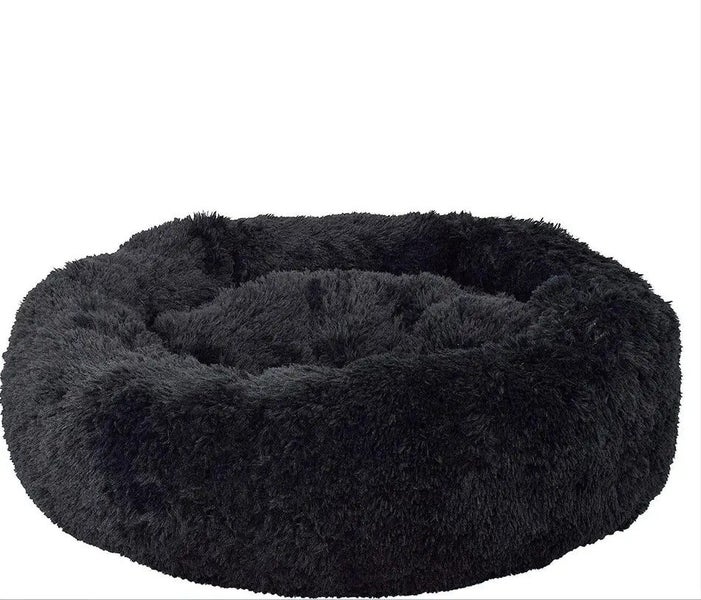 Round Cat Bed Warm & Comfortable Pet Bed 80CM Black Snap Deal Carousel 2