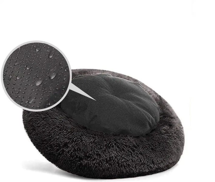 Round Cat Bed Warm & Comfortable Pet Bed 80CM Black Snap Deal Carousel 4