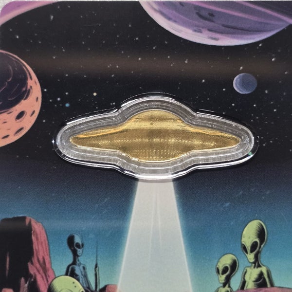 #1 RESERVE!! 2026 Liberia A Letter from Outerspace UFO 1/1000 oz Gold Coin Carousel 4