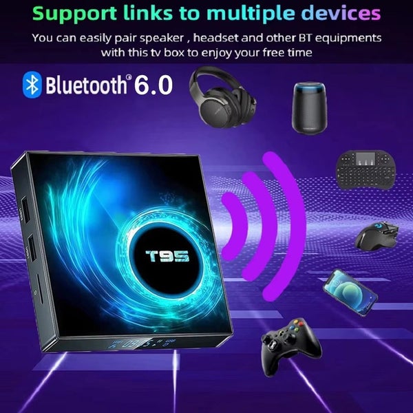 T95 Plus 6K Android 16 Smart TV Box - 4GB/64GB Dual WiFi - make an old TV smart! Carousel 2