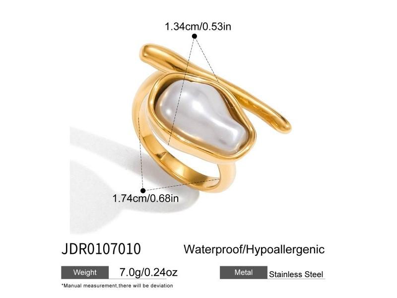 Stackable 18K Gold PVD Plated Pearl Ring For Women Carousel 1