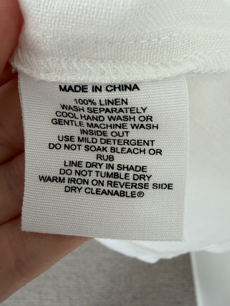 Blue Illusion white linen dress with embroidery szS Carousel 6