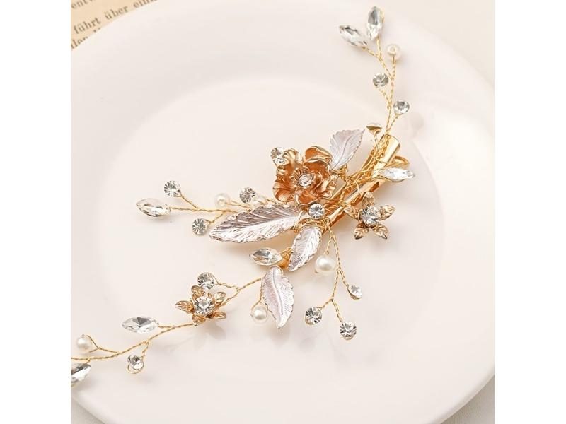 Gold Silver Color Crystal Hairpin For Bridal Wedding Carousel 1