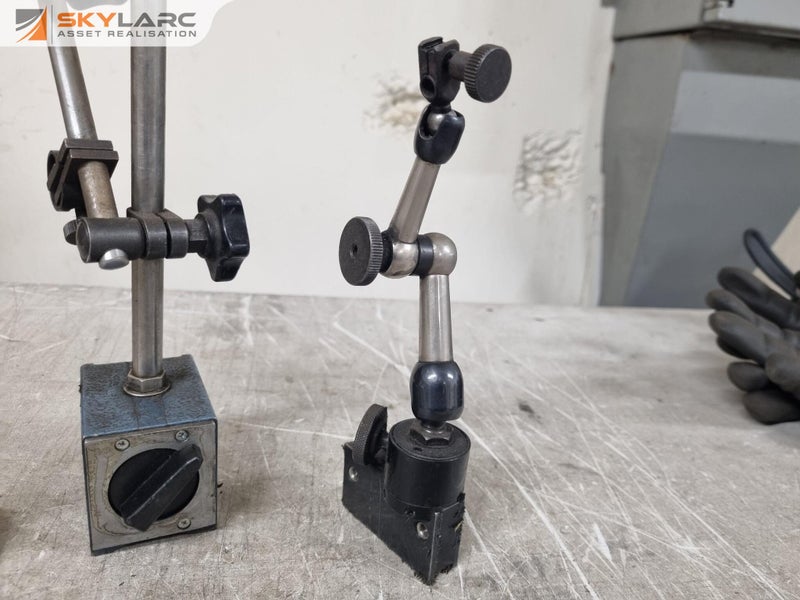 3x Magnetic & Non-magnetic Gauge Stands + 1x Mitutoyo Dial Gauge Carousel 2
