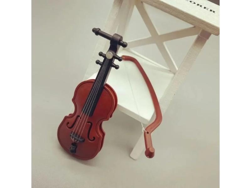 Mini Wooden Violin Prop For Dollhouse And Home Decor Carousel 2