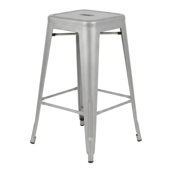 Indoor/Outdoor Metal Silver Bar Stool | Commercial Bar Height | UT-003 Carousel 1