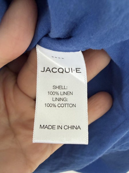 Jacqui E lovely blue a-line linen skirt sz12 Carousel 7