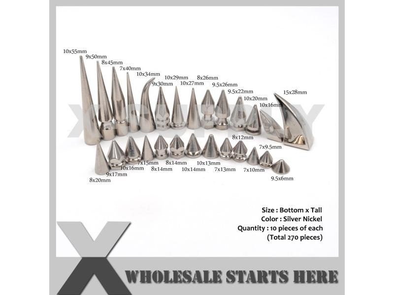 50Pcs/Lot Brass Screw Back Spike Studs For Leather Craft Jewelry Carousel 2