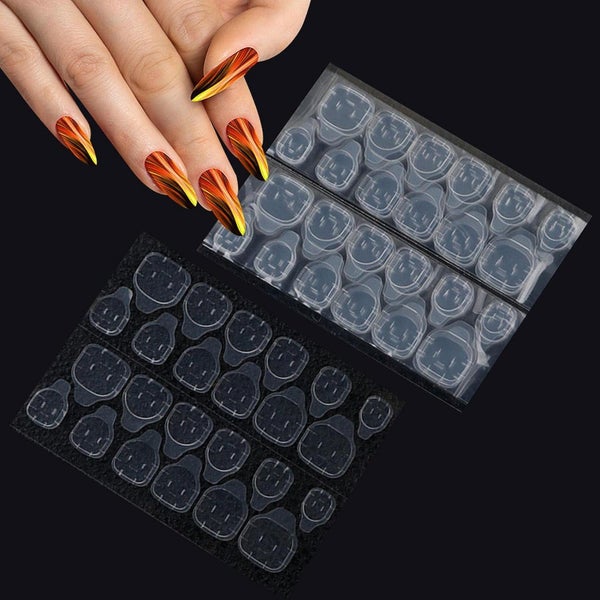 Sticky Tabs for Nails | 50Sheet Fake Nail Art Glue Stickers,Adhesive Waterpro Carousel 1