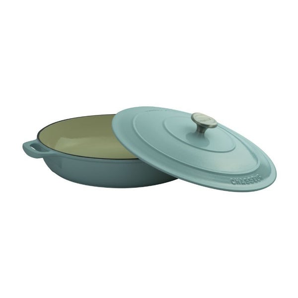CHASSEUR - Low Round Casserole 30cm/2.5L Duck Egg Blue Carousel 1
