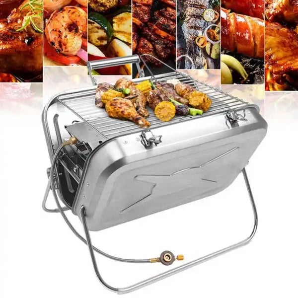 Portable Gas Grill - Folding Tabletop BBQ Stove with Heat Control Carousel 1