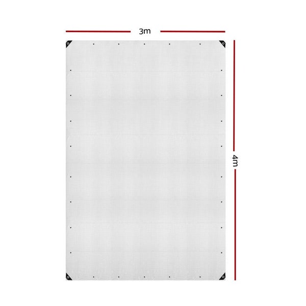 Instahut Tarp Tarpaulin 3x4m Canvas Heavy Duty Camping Cover Clear Carousel 2