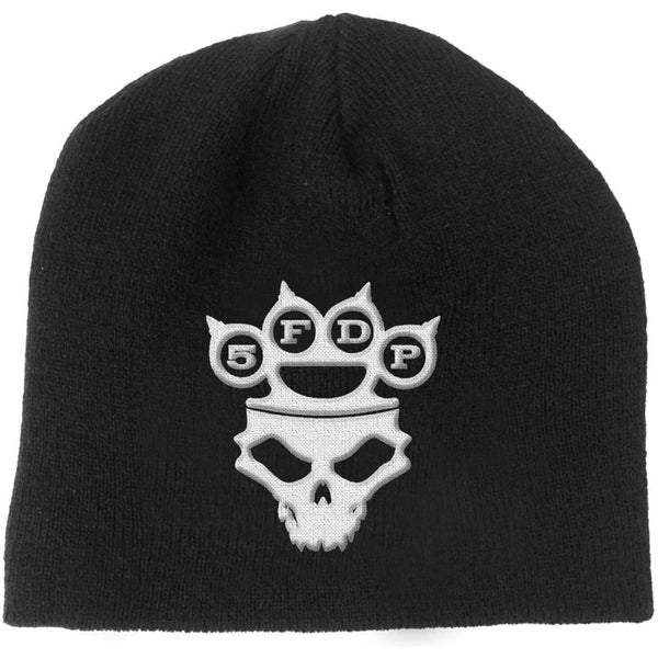 Five Finger Death Punch Beanie Hat KnuckleDuster Band Logo Skull Official Black Carousel 1