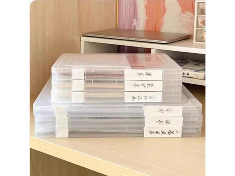 Clear Square A4 Plastic Document Organizer Box With Double Buckle Carousel 2