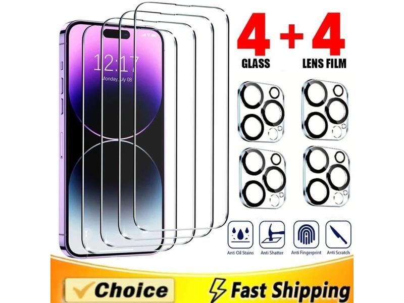 8-in-1 Tempered Glass Screen And Lens Protector For IPhone Carousel 1