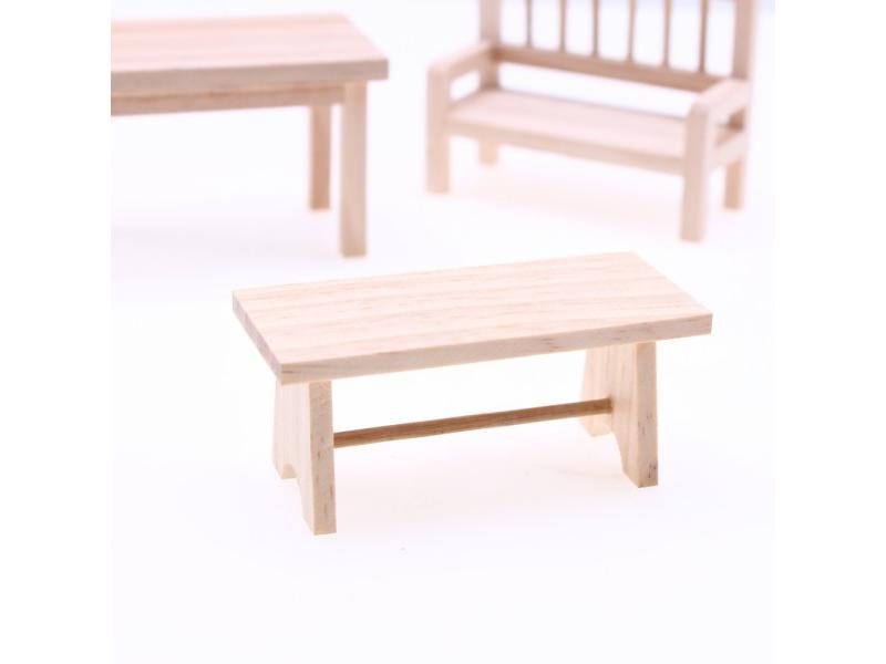1/12 Dollhouse Mini Wooden Coffee Table For Decoration Carousel 1