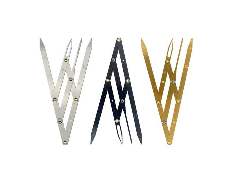 Stainless Steel Eyebrow Mapping Ruler Golden Ratio Caliper Carousel 1