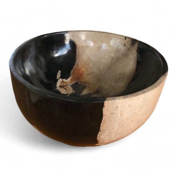 $1 RESERVE PETRIFIED WOOD STONE BOWL 160mm x 160mm RARE & COLLECTABLE Carousel 1