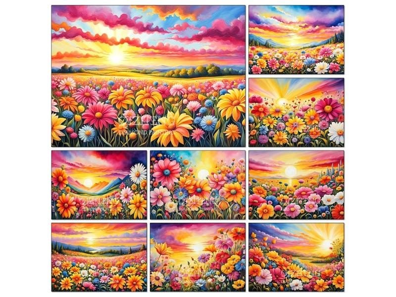 Sunset Landscape Flowers Diamond Painting Kit For Adults DIY Hobby Carousel 2