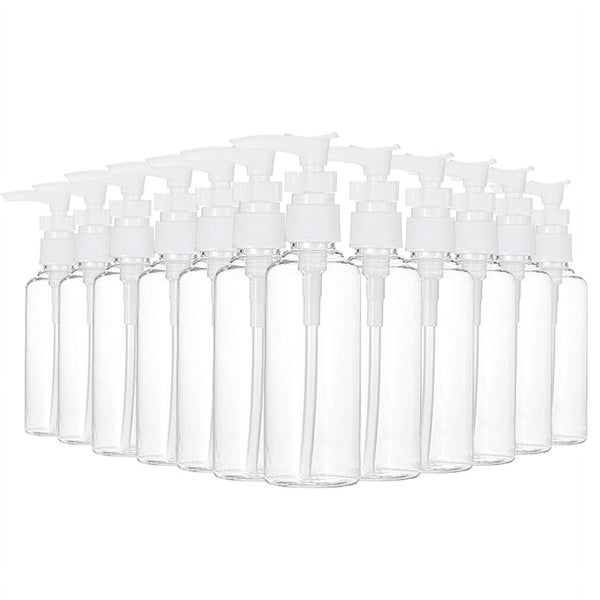 12 Pack 3.4Oz/100Ml Transparent Travel Bottles Pump Bottle Lotion Dispenser B Carousel 1