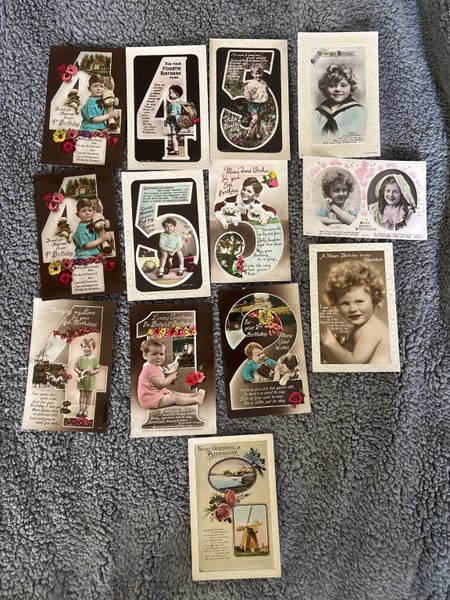 Vintage birthday postcards 1930s- Carousel 1