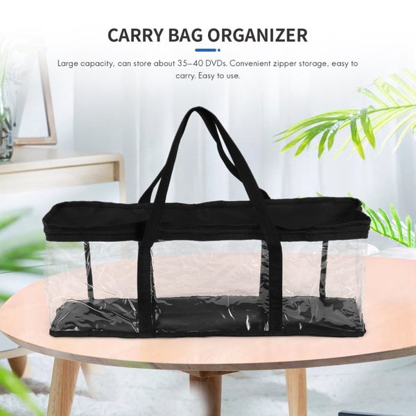 Large Clear Holds DVD CD Storage Holder Easy Zip Closure Carry Bag Organizer Carousel 2