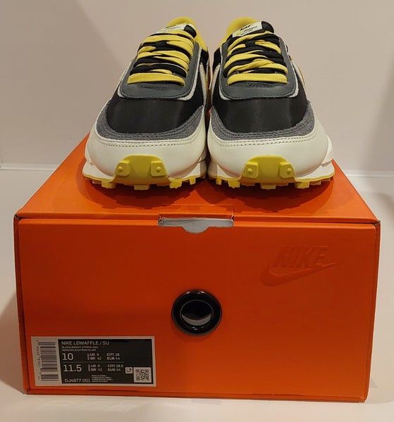 Nike LDWaffle/Sacai Black Bright Citron Sail 10Us