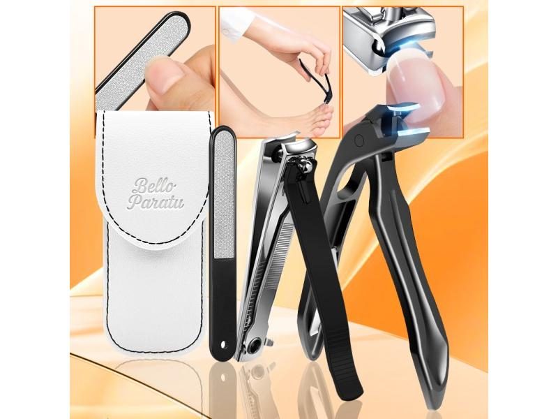 Stainless Steel Toenail Clipper Set With Catcher And File Carousel 2