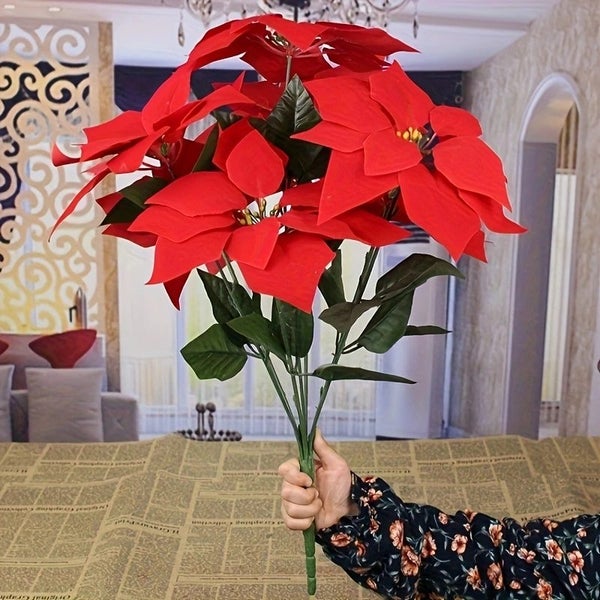 7-Head 21-Leaf Artificial Flower Bouquet For Wedding Decoration Carousel 1