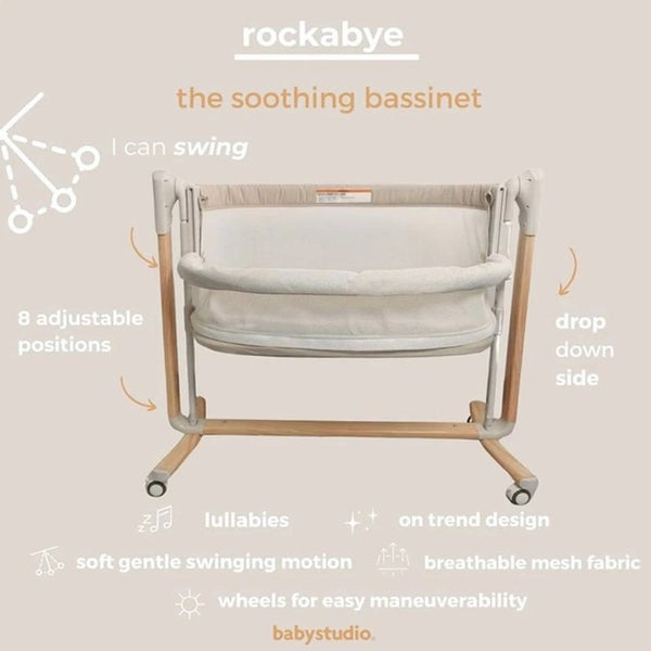 $1 Reserve - 50% OFF - soothing co-sleeper bassinet for newborns (with music) Carousel 1