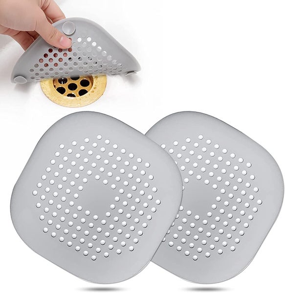 Hair Catcher,Square Hair Drain Cover for Shower Silicone Hair Stopper with Su Carousel 1