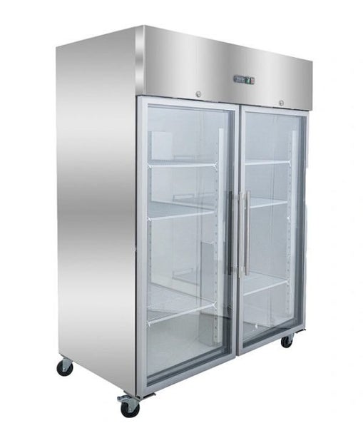 1321L Commercial Double Door Glass Freezer