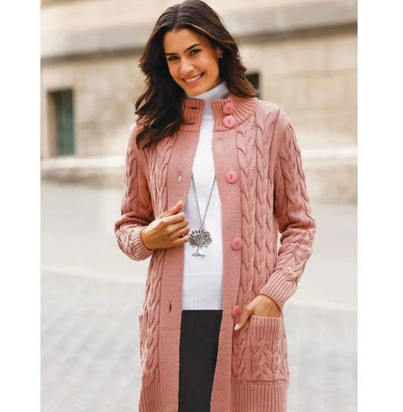 Stunning long cardigan - size 12 - beautiful Rose - such a beautiful colour Carousel 1