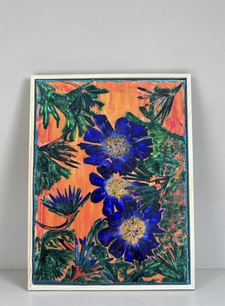 Original Alcohol Ink Collage-Indigo Trio Carousel 2