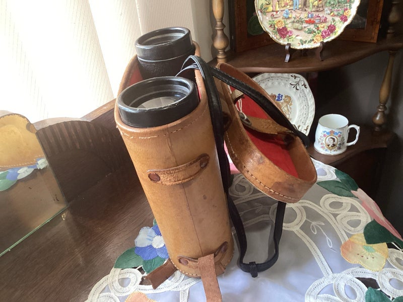 Vintage Omega binoculars in original case one lens cover missing Carousel 2