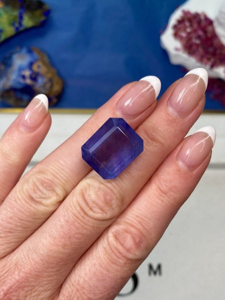$1RES ~ $1600 Buy Now * 28.61ct Purple Blue Fluorite RARE Carousel 2